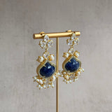 Frida Navy Crystal Drop Earrings