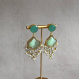 Nyla Crystal Mint Drop Earrings