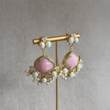 Pink Pearl Drop Earrings