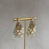 Joy Honey Pearl Crystal Stud Earrings