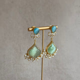 Harper Mint Crystal Drop Earrings - Ahseya & Co