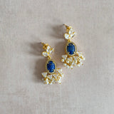 Maryam Navy Crystal Drop Earrings