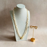 Layali White Pearl Mala Necklace Set
