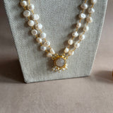 Layali White Pearl Mala Necklace Set