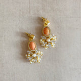 Sonia Peach Crystal Drop Earrings