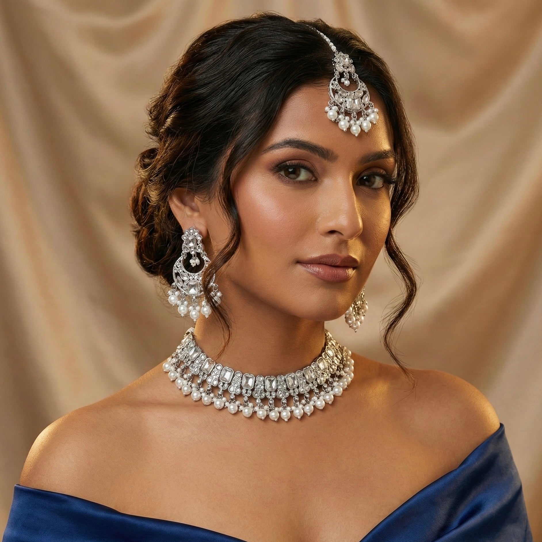 Shahana Silver Necklace Set - Ahseya & Co