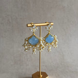 Aisha Blue Crystal Drop Earrings