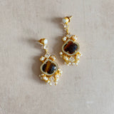 Frida Brown Crystal Drop Earrings