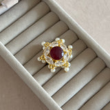 Suki Maroon Crystal Ring