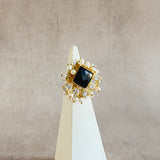 Farah Black Crystal Ring