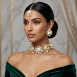 Inaliya Pearl Crystal Choker Set - Ahseya & Co