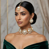 Inaliya Pearl Crystal Choker Set - Ahseya & Co