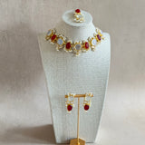 Salma Red Crystal Choker Set