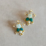 Rafia Green Stud Earrings