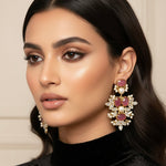 Rhea Pink Crystal Drop Earrings - Ahseya & Co