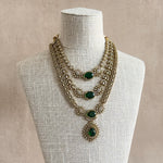 Hanyah Emerald Crystal Necklace Set - Ahseya & Co