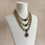 Hanyah Emerald Crystal Necklace Set - Ahseya & Co
