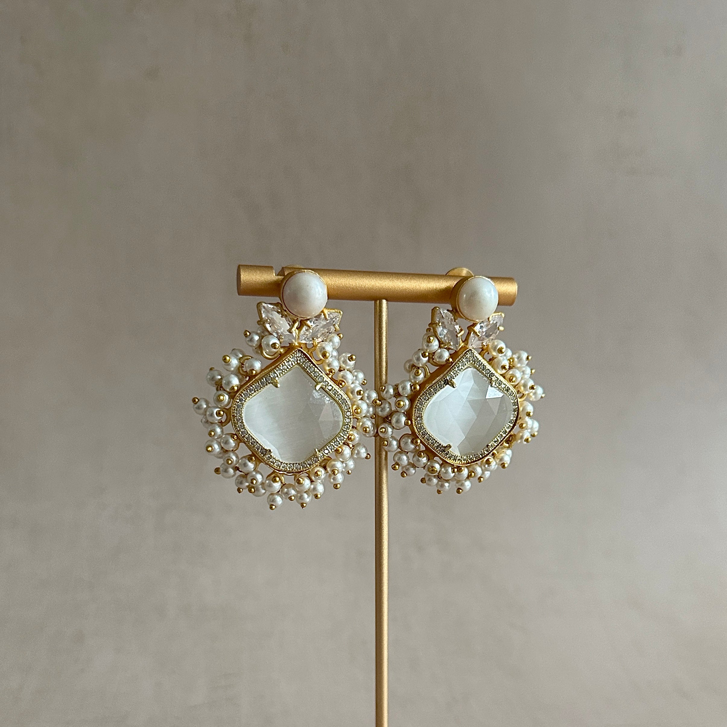 Nara Grey Pearl Earrings - Ahseya & Co.