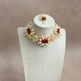 Milos Pearl Fuchsia Necklace Set
