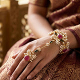Minal Fuchsia Crystal Hand Harness