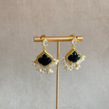 Black Grey Crystal Drop Earrings - Ahseya & Co