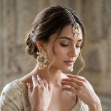 Celina Olive Kundan Stud Earrings