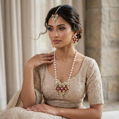 Florence Red Olive Pearl Mala Set - Ahseya & Co