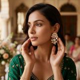 Elva Pink Kundan Stud Earrings
