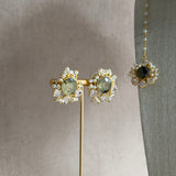 Transform any outfit with the Grace Crystal Choker Set! Adorned with natural prehnite gemstones and sparkling cubic zirconia, this set is sure to add a touch of elegance and glamour. The adjustable chain ensures the perfect fit, and it comes complete with matching earrings and tikka. Elevate your style with this stunning set!