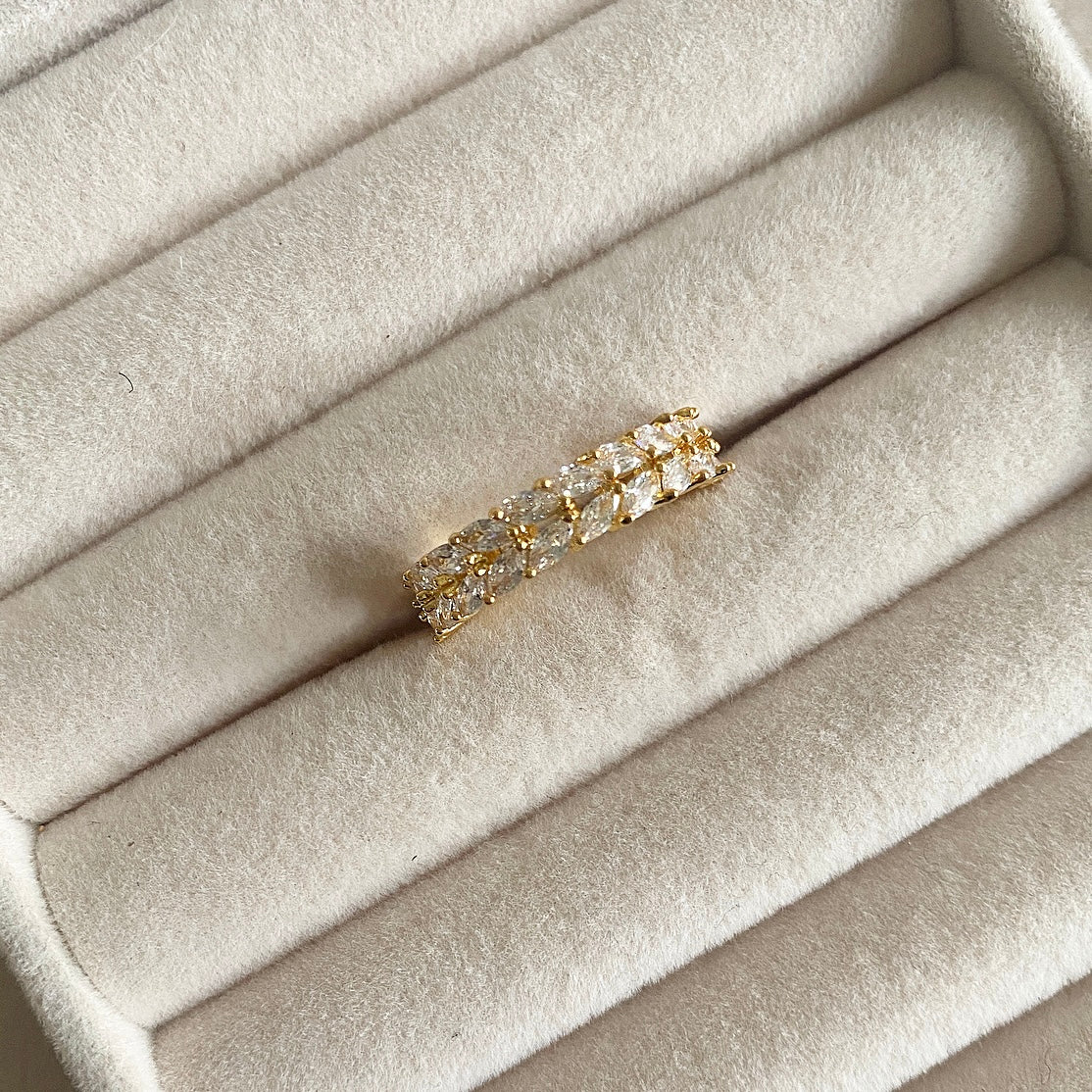 Yellow gold 2025 crystal ring