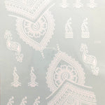 Reem Henna Tattoo aids in the application of henna tattoos, utilising transfer paper to apply designs in a traditional, white colour. The paper material is easy to use, allowing a quick and simple transfer of henna designs with stunning results. Perfect for weddings, parties, festivals & more.  Details: White Design is for both hands.