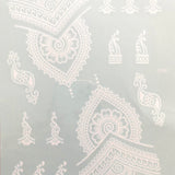 Reem Henna Tattoo aids in the application of henna tattoos, utilising transfer paper to apply designs in a traditional, white colour. The paper material is easy to use, allowing a quick and simple transfer of henna designs with stunning results. Perfect for weddings, parties, festivals & more.  Details: White Design is for both hands.